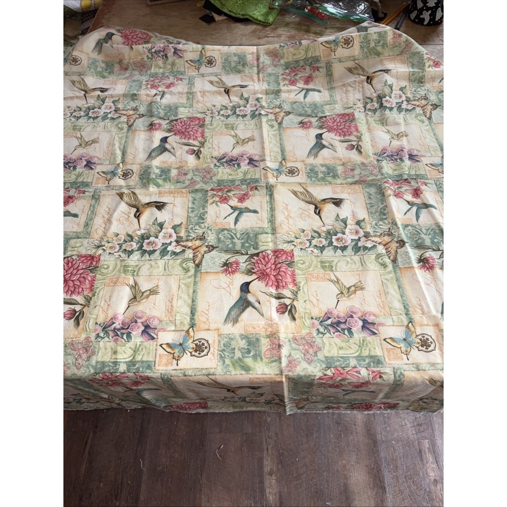 1 Yard Susan Winget Patch Scene Humming Birds Flowers 100% Cotton Sewing Fabric